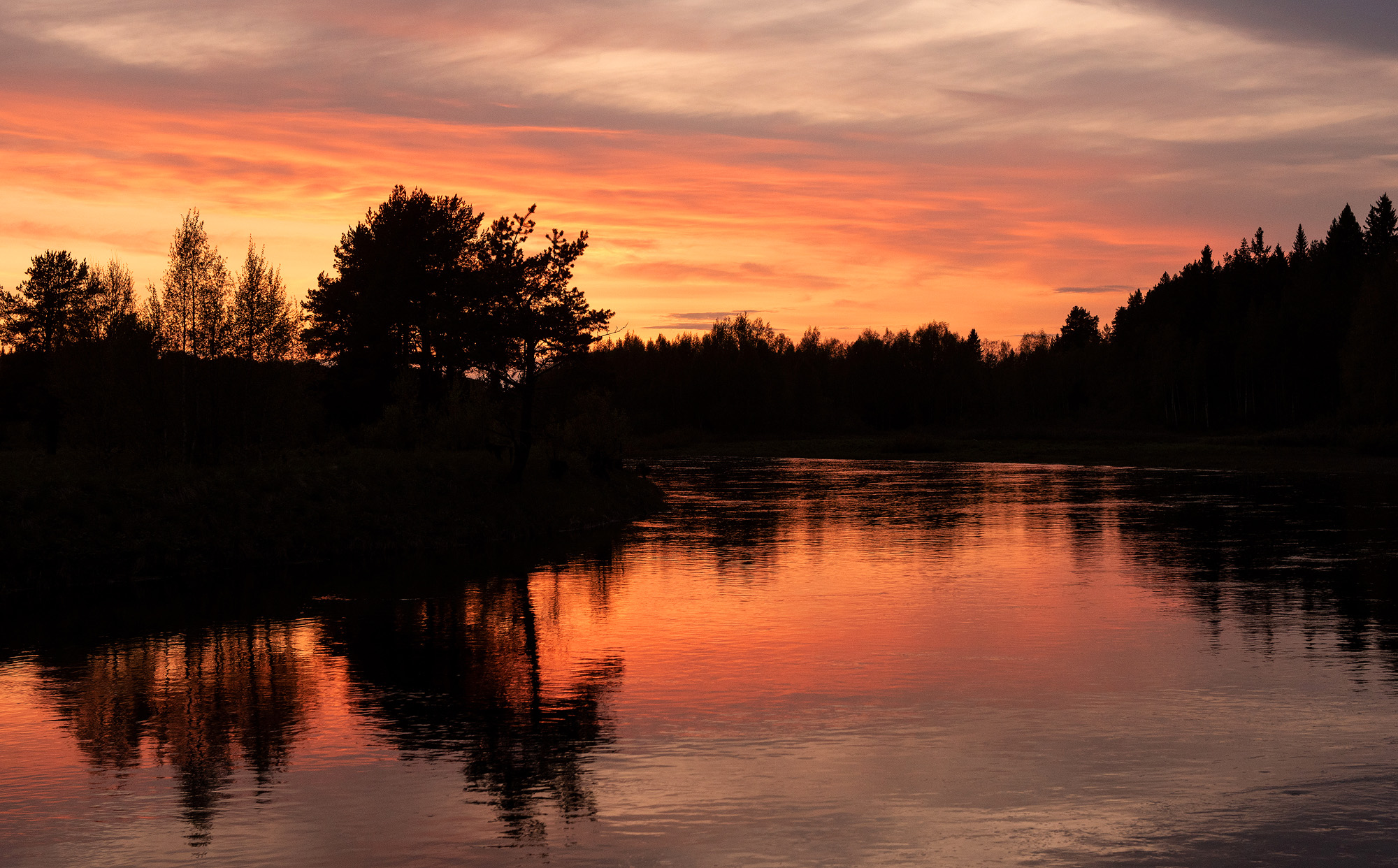 Solnedgang, Trysilelven