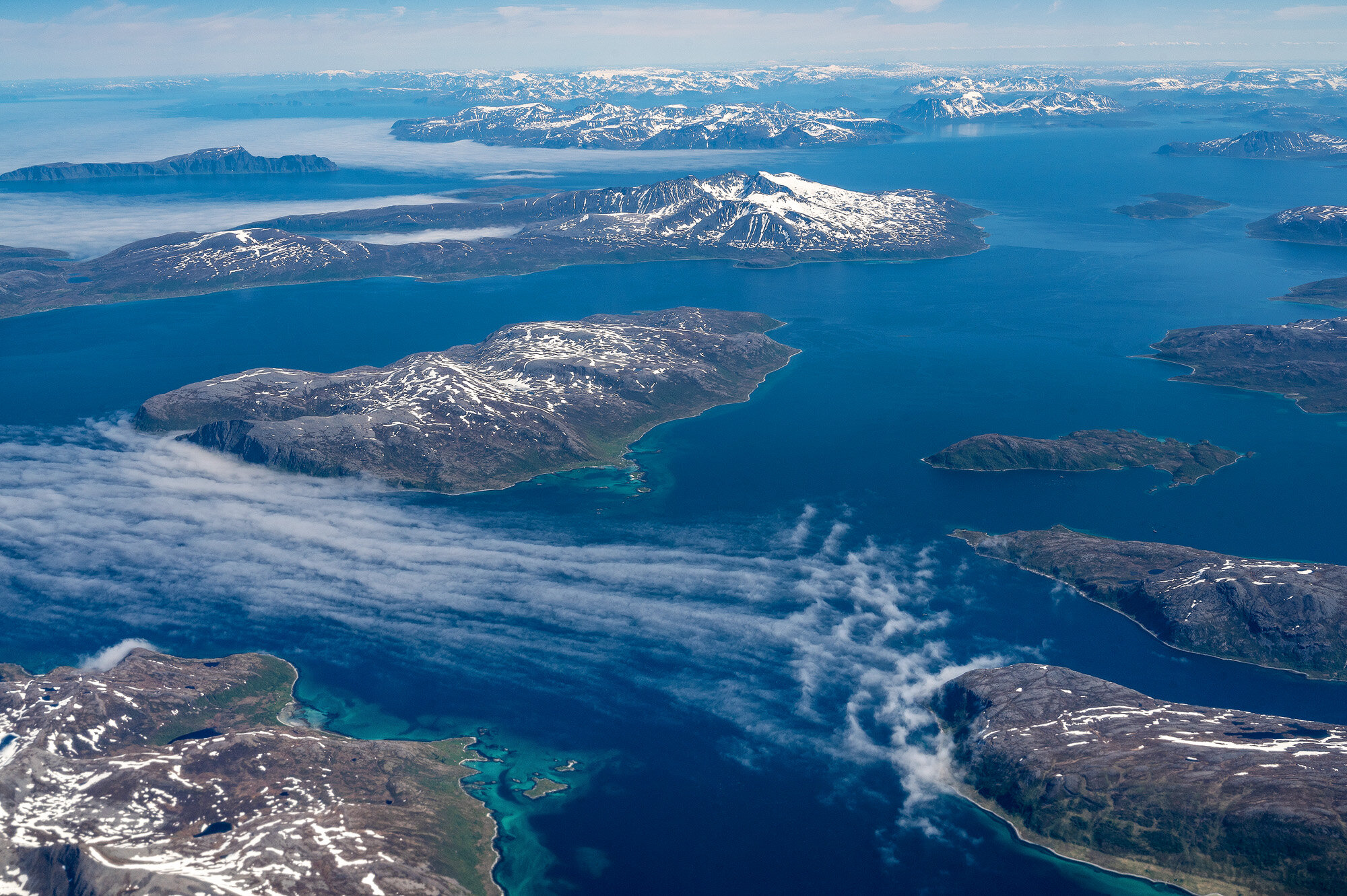 Indflyvning med flotte skyformationer